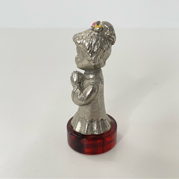 Praying Girl Pewter Figurine Peltro Made in Italy - Picture 6 of 10